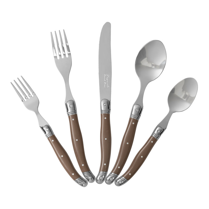 French Home Laguiole Stainless Steel Flatware Set, Service For 4 Pearl